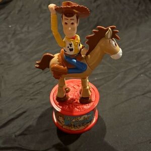 Vintage 1999 8" Toy Story Woody on Bullseye McDonald's Candy Dispenser EUC